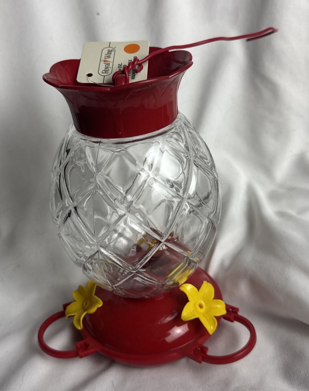 NWT Pineapple Glass Hummingbird Feeder 30 oz. 3 Station NEW ROYAL WING 8.5’